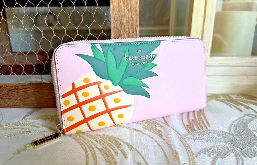 Kate Spade New York Pink Pineapple Zip Around Wallet
